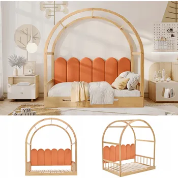 Postel Jednolůžková dřevěná postel Arhatreya 140x200 borovice