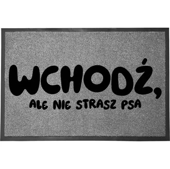 VSTUPNÍ ROHOŽKA ŠEDÁ 40X60CM KE DVEŘÍM VTIPNÁ ZÁBAVNÁ NESTRAŠ PSA