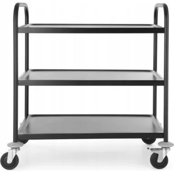 Servírovací stolek SERVÍROVACÍ VOZÍK CATERINGOVÝ ČERNÝ, 3 POLICE, NOSNOST 150 KG HENDI