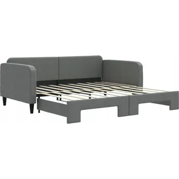 Pohovka Rozkládací lehátko-pohovka tmavě šedá 213 x 100 x 75 cm, 213 x 192,5 x 75 cm