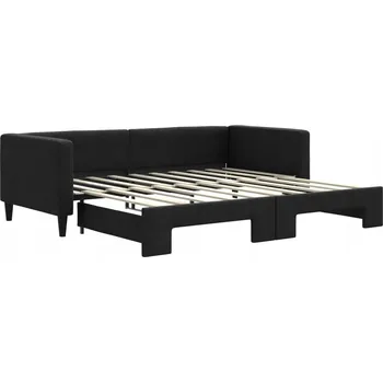 Pohovka Rozkládací lehátko-pohovka černá 213 x 100 x 68 cm / 213 x 192,5 x 68 cm