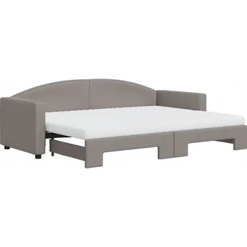 Pohovka Rozkládací pohovka s funkcí spaní taupe 223 x 90 x 75 cm