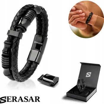 Náramek Pánský kožený náramek [Spirit] černý