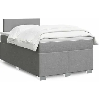 Postel vidaXL Box spring postel s matrací 120x190 cm textil [3285822] Barva: světle šedá