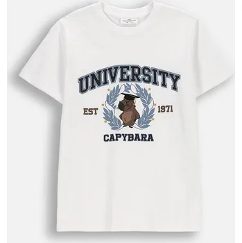 Chlapecké tričko Dětské Tričko Bílé Chlapecké Bavlna Velikost 158 Coccodrillo WC6