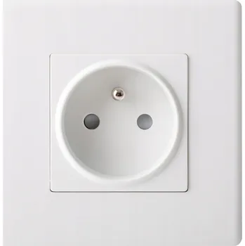 Elektrická zásuvka KONTAKT ZÁSUVKA ELEKTRICKÁ PLASTOVÝ RÁMEČEK FI60 JEDNODUCHÁ 1x1 BÍLÁ