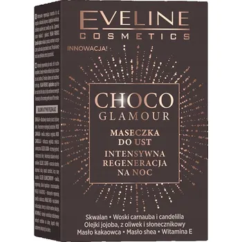Péče o rty Eveline Choco Glamour Intenzivně regenerační noční maska na rty 12 ml