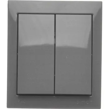 vypínač Simon Aquaclick Schodišťový Spínač Dvojitý s Podsvícením Tmavě Šedý