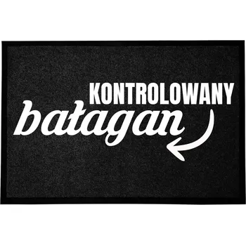 Rohožka ČERNÁ VSTUPNÍ ROHOŽKA 60X40 CM POD DVEŘE - KONTROLOVANÝ NEPOŘÁDEK