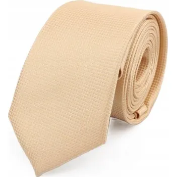 Kravata Pánská kravata BÉŽOVÁ úzká, stylová, elegantní, klasická, nadčasová