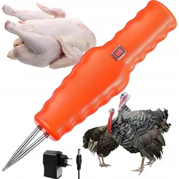 ELEKTRICKÁ ŠKUBACÍ STROJ ŠKUBALKA NA PEŘÍ DRŮBEŽE SLEPIC KUŘAT PEŘÍ oranžová