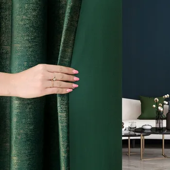 Obraz ZÁCLONY DO OBÝVÁKU POLOZATEMŇOVACÍ S KOLEČKY 140x155 CM TMAVĚ ZELENÉ ELEONORA