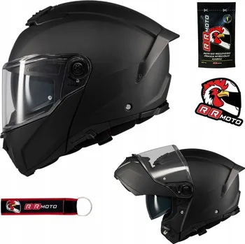 Helma na motorku Motocyklová přilba vyklápěcí MT ATOM 2 SV PURE BLACK MATT černá matná + DÁRKY ZDARMA