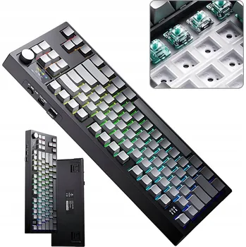 Klávesnice Mechanická herní klávesnice drátová/bezdrátová Bluetooth S87PRO pro hráče i do kanceláře