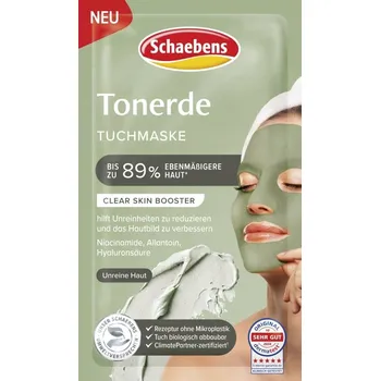 Pleťová maska Schaebens Maska Plachta Obličej Glinka Minerály Čistící hydratace 1 Ks