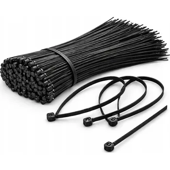 Organizace kabelů Stahovací Pásky černé 4,8 × 200 mm – montážní pásky na kabely PA – 100 ks