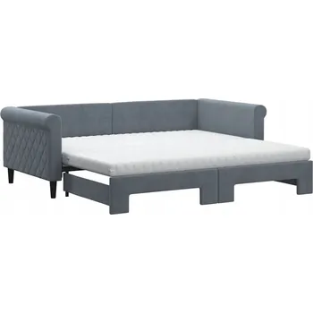 Pohovka Rozkládací lenoška/pohovka 2v1, tmavě šedá, 219 x 100 x 68 cm