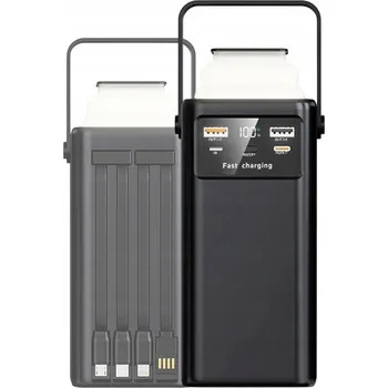 Powerbanka Powerbanka 60000mAh 45W PD s USB-A, USB-C, Micro USB, Lightning a 7 výstupy + 4 kabely