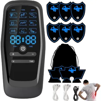 Masážní přístroj TENS Elektrostimulátor Masáž Svalů Stimulace Elektroterapie EMS MSG 3v1