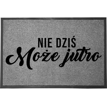 Rohožka VSTUPNÍ ROHOŽKA ŠEDÁ 40X60 CM KE DVEŘÍM S HUMOREM - ZÁBAVNÁ "MOŽNÁ ZÍTRA"