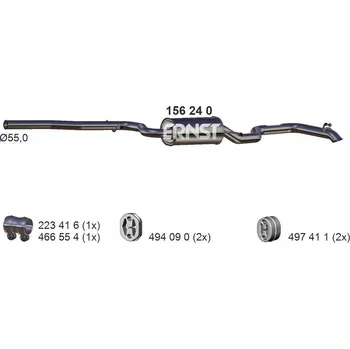 Tlumič výfuku Zadní tlumič výfuku ERNST 156240