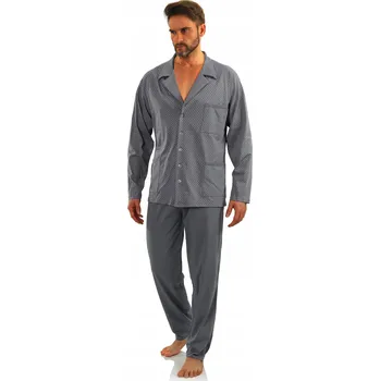 Sesto Senso pánské pyžamo Pyjamas_Buttons_A s dlouhým rukávem, velikost 3XL