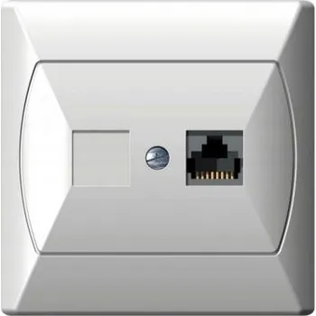 Elektrická zásuvka Jednoduchá počítačová zásuvka do zdi Ospel GPK-1A bílá