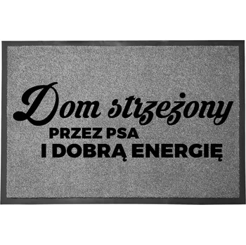 Rohožka VCHODOVÁ ROHOŽKA ŠEDÁ 40X60CM KE DVEŘÍM S HUMOREM - HLÍDÁNO PSEM