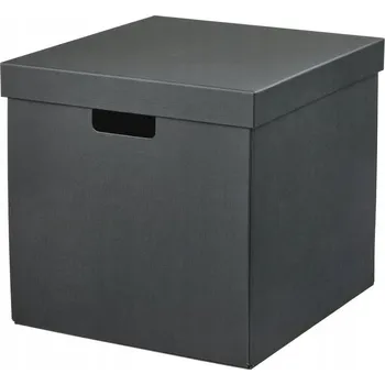Úložný box IKEA FJÄDERHARV Krabička s víkem, antracit , 32x35x31 cm černá
