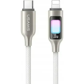 Datový kabel Kabel Usams USB-C – Apple Lightning 1,2 m šedý