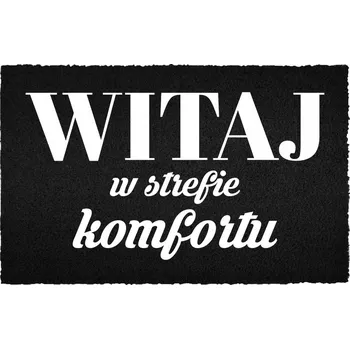 Rohožka KOKOSOVÁ ROHOŽKA ČERNÁ VSTUPNÍ 60X40 CM PŘED DVEŘE VÍTEJTE