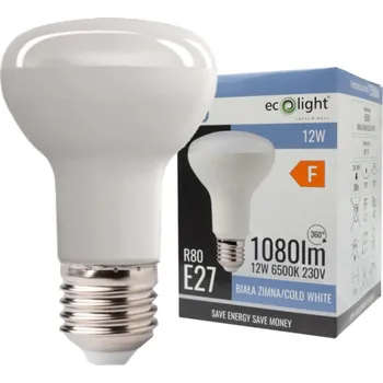 Žárovka LED žárovka R80 E27 12W studená bílá ECOLIGHT EC67740