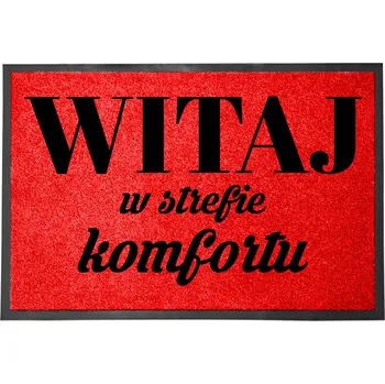 Rohožka ČERVENÁ VSTUPNÍ ROHOŽKA PŘED DVEŘE 60X40CM - VÍTEJTE