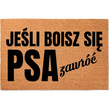 Rohožka KOKOSOVÁ ROHOŽKA PŘED DVEŘE 60X40 CM - Vtipný nápis: Bojíš se psa?