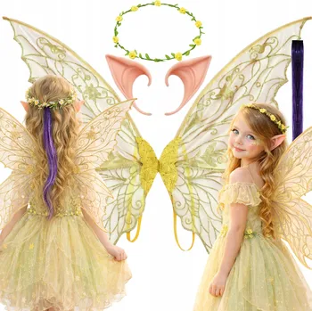 Karnevalový kostým Křídla víly elfa KOSTÝM lesní skřítek elf motýl věneček uši na ples