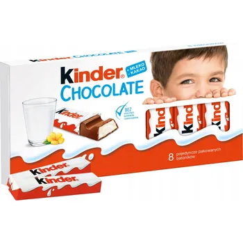 Cukrovinka Kinderki Mléčné čokoládky Kinder Mléčná náplň Tyčinky 100 g