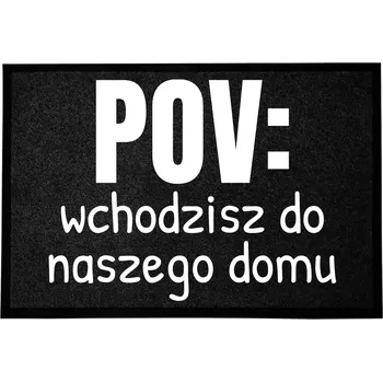 Rohožka ČERNÁ ROHOŽKA PŘED DVEŘE 60X40 CM - VSTUPUJETE DO...