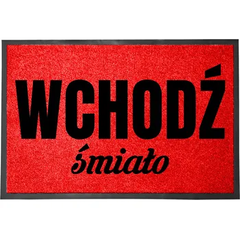 Rohožka ČERVENÁ VSTUPNÍ ROHOŽKA 60X40 DO DOMU - VÍTEJTE, VSTUPTE!
