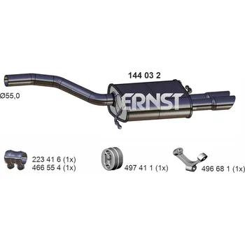 Tlumič výfuku Zadní tlumič výfuku ERNST 144032