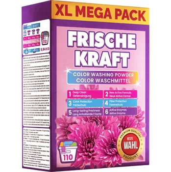 Prací prášek PRACÍ PRÁŠEK 6v1 VÝKONNÝ 5,94 KG NA BAREVNÉ PRÁDLO 110 PRANÍ - FRISCHE KRAFT