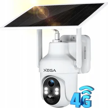 IP kamera XEGA Venkovní 4G LTE Kamera 2K 3MP Solární Bezdrátová se SIM kartou a Zvukem