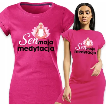 Dámské pyžamo Dámské pyžamo fuchsiové barvy Košile Noční Pohodlné Módní Moje Meditace Vel S