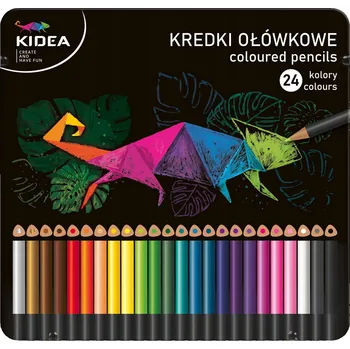 Kresba Pastelky pastelky Kidea 24 ks v kovové krabičce