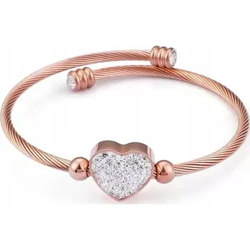 Náramek Náramek Crystal Heart - Zlatá/Růžová KP-15205