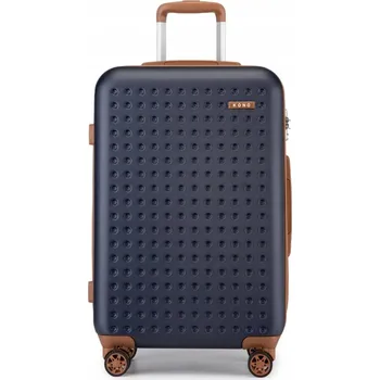 Cestovní ABS+PC kufr Kono - navy-hnědý - 56 L