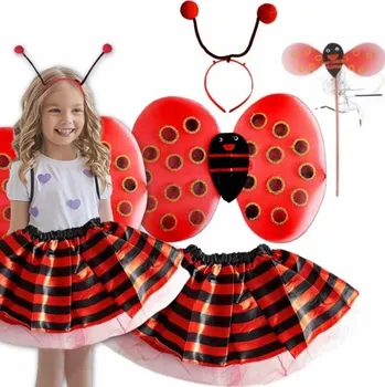 Karnevalový kostým KOSTÝM BERUŠKA PANÍ JARO LÉTO KŘÍDLA SUKNĚ 98 116 CM