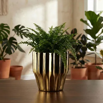 Obal na květináč Květináč MONDEX YVONNE 13×13×13,5 cm zlatý