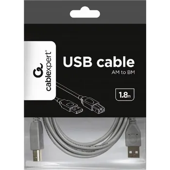 Datový kabel USB kabel Gembird CCP-USB2-AMBM-6G šedý, 1,8 m