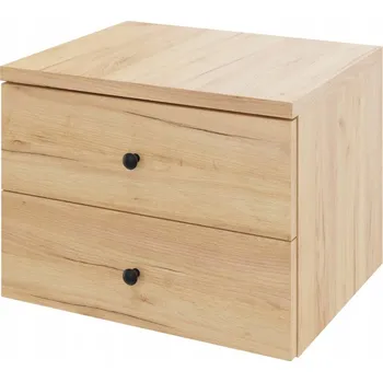 Noční stolek Noční stolek závěsný se dvěma zásuvkami a úchytkou, šířka 50 cm