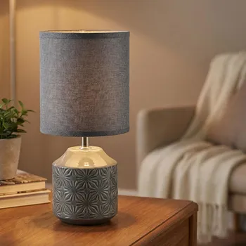 Lampička Stolní lampa MONDEX LETI 10×14×28,5 cm šedá